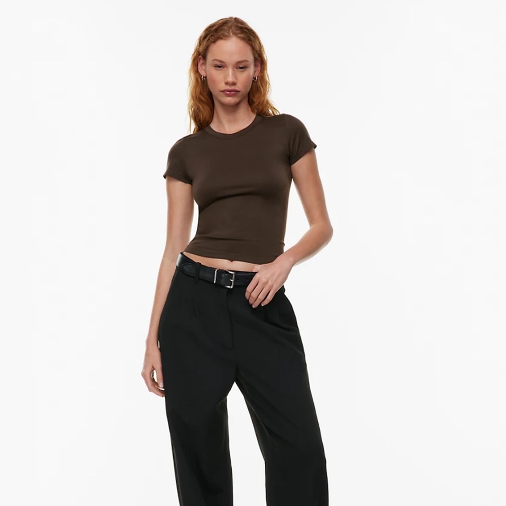 Aritzia Sinch Smooth Willow T-Shirt Seamless Crew Neck
